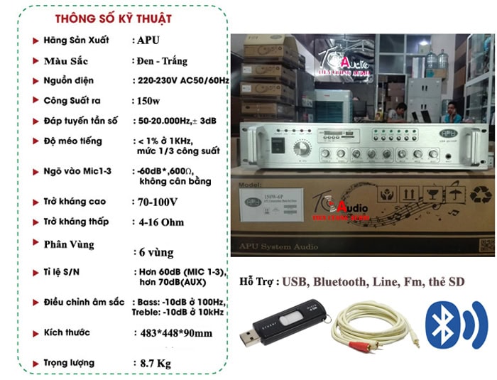 Thông số của Amply APU 250W và các tính năng đi kèm