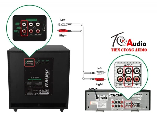 Hướng dẫn đấu nối amply với loa sub đúng kỹ thuật tiêu chuẩn