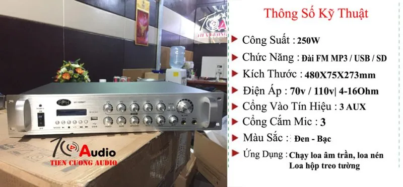 Amply APU HY120W5T điều chỉnh âm lượng từng vùng