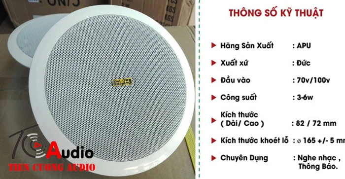 Loa âm trần APU KS805 chuyên dùng cho nghe nhạc