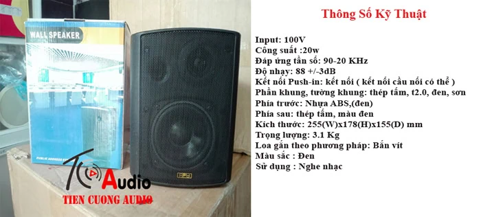 Thông số kỹ thuật của loa hộp APU SP20         