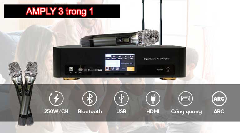 amply 3 trong 1 cho karaoke gia dinh